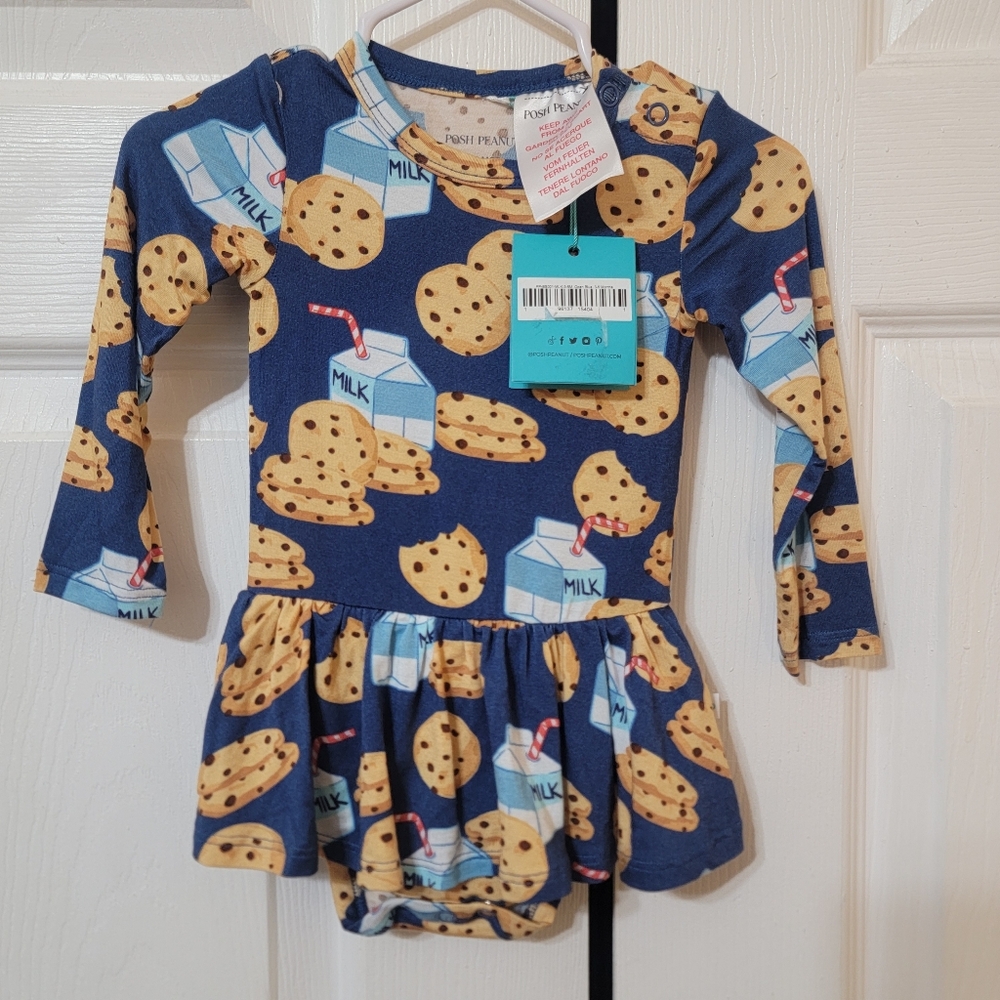 NEW Posh Peanut Milk Cookies Ruffle Size 3 - 6 months